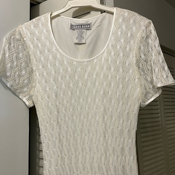 Dress Barn Floor-Length Cap Sleeve Dress, Size 8, Color Off-White NWOT - Picture 2 of 8